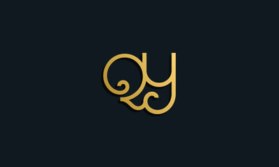 Luxury fashion initial letter QY logo.