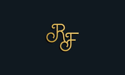 Luxury fashion initial letter RF logo.