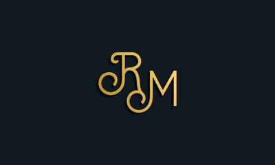 Luxury fashion initial letter RM logo.