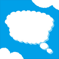 ちぎり絵のようにジワジワ滲んだラフなアウトラインの白い雲のようなフキダシ・フレームシリーズ。セリフや名札（ネーム）やワッペンに。ベクター素