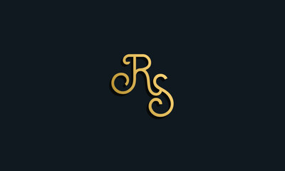 Luxury fashion initial letter RS logo.