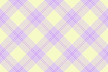 Flow tartan texture check, lined seamless textile background. Girly fabric pattern plaid vector in light and violet colors.