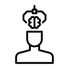 brain transplant outline icon. brain transplant black line illustration.