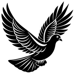 Obraz premium vector silhouette of a flying pigeon,