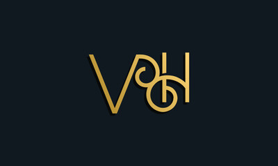 Luxury fashion initial letter VH logo.