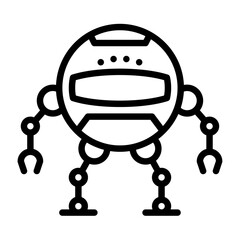 robot monster outline icon. robot black line illustration.