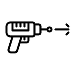 laser gun outline icon. laser gun black line illustration.