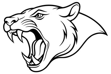 simple a Roaring Vectors line art illustration