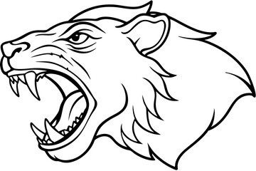 simple a Roaring Vectors line art illustration