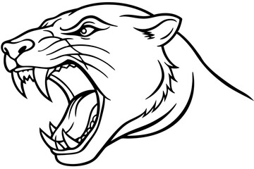 simple a Roaring Vectors line art illustration