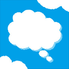 ちぎり絵のようにジワジワ滲んだラフなアウトラインの白い雲のようなフキダシ・フレームシリーズ。セリフや名札（ネーム）やワッペンに。ベクター素