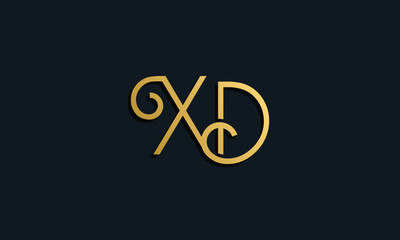 Luxury fashion initial letter XD logo.
