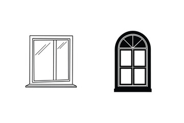 Simple Window Illustration Set In Vector Format Design Elements