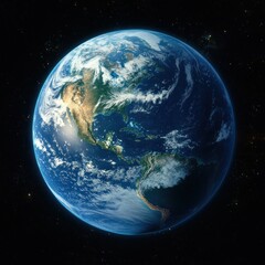 Earth from Space Realistic Photorealism Satellite Globe View