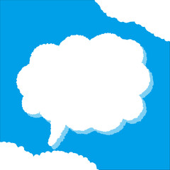 ちぎり絵のようにジワジワ滲んだラフなアウトラインの白い雲のようなフキダシ・フレームシリーズ。セリフや名札（ネーム）やワッペンに。ベクター素