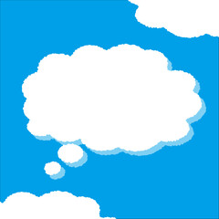 ちぎり絵のようにジワジワ滲んだラフなアウトラインの白い雲のようなフキダシ・フレームシリーズ。セリフや名札（ネーム）やワッペンに。ベクター素