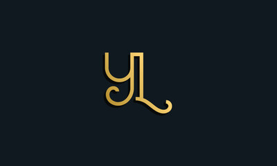 Luxury fashion initial letter YL logo.