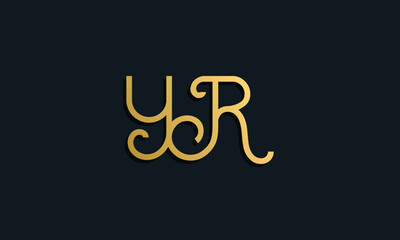 Luxury fashion initial letter YR logo.