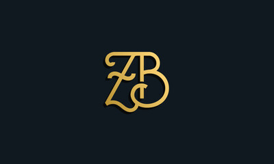 Luxury fashion initial letter ZB logo.