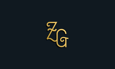 Luxury fashion initial letter ZG logo.