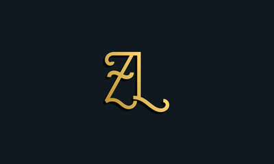 Luxury fashion initial letter ZL logo.