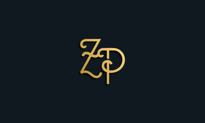 Luxury fashion initial letter ZP logo.