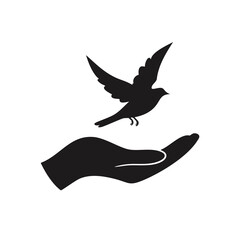 Animal and Bird Silhouette Icons Set – Vector Collection of Farm Animals, Birds, and Pets in Black Silhouette Style