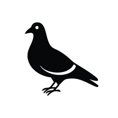 Obraz premium Animal and Bird Silhouette Icons Set – Vector Collection of Farm Animals, Birds, and Pets in Black Silhouette Style