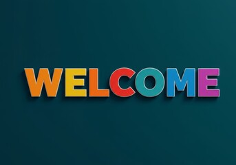 Obraz premium Vibrant Welcome Text