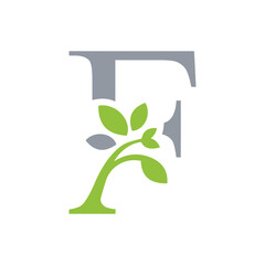 leaf letter logo initials