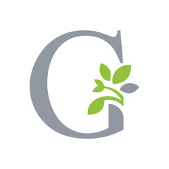 leaf letter logo initials