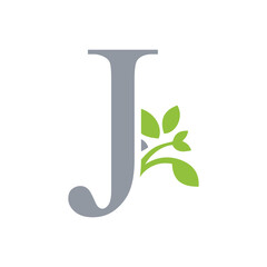 leaf letter logo initials