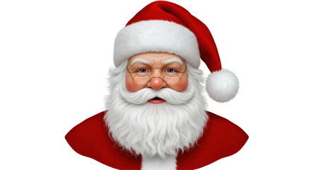 Isolated Portrait of Santa Claus