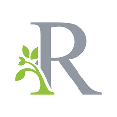 leaf letter logo initials