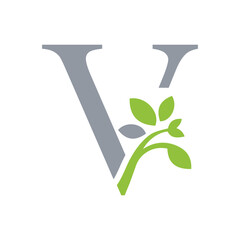 leaf letter logo initials