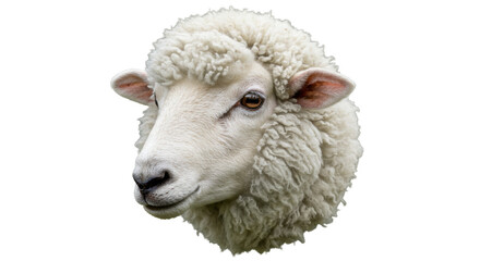 Isolated Sheep Head Portrait