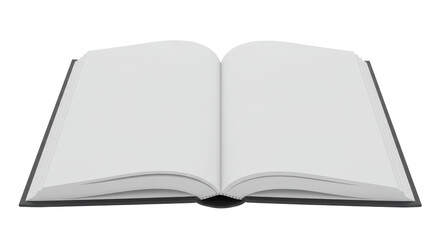 Isolated Open Book with Blank Pages