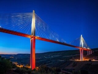 Fototapeta premium Illuminated Bridge at Twilight