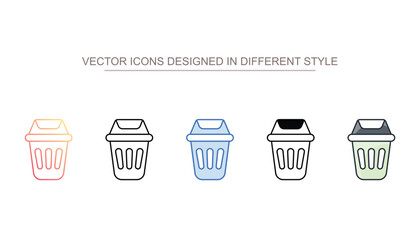 Public Trash icon design with white background stock illustration