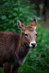 Fototapeta premium there is a deer that is standing in the grass