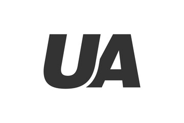 UA Techno Editable Font Logo For Corporate Branding. Bold, Futuristic Design With Unique Typographic Ideas. Minimal Custom Type And Dynamic Letter