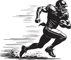 American Gridiron Shadows: Dynamic Silhouettes of Football Athletes in Action