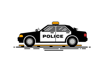 Fototapeta premium Police car vector illustration with white background