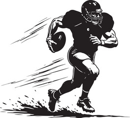 American Gridiron Shadows: Dynamic Silhouettes of Football Athletes in Action