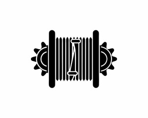 creative details cable spool icon vector illustration