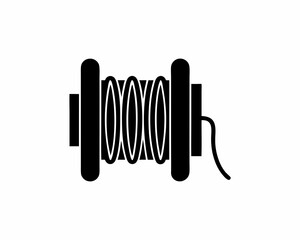 creative details cable spool icon vector illustration