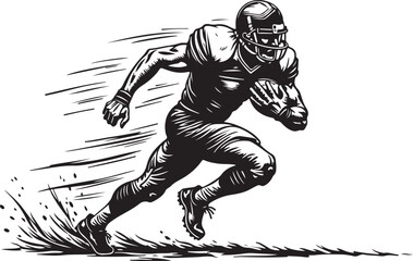 American Gridiron Shadows: Dynamic Silhouettes of Football Athletes in Action
