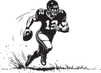 American Gridiron Shadows: Dynamic Silhouettes of Football Athletes in Action"