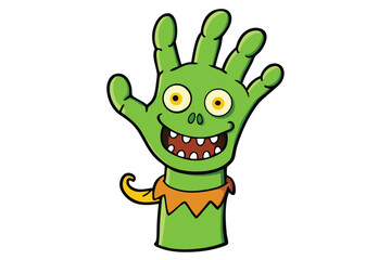 Halloween zombie hand doodle on white background