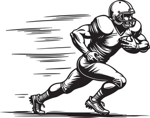 American Gridiron Shadows: Dynamic Silhouettes of Football Athletes in Action